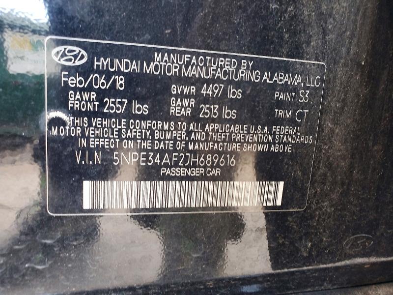 2018 Hyundai Sonata მანქანა იყიდება აუქციონზე, vin: 5NPE34AF2JH689616, აუქციონის ნომერი: 64624906