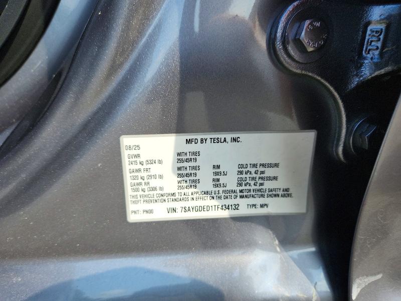 Aukcja sprzedaży 2026 Tesla Model Y, vin: 7SAYGDED1TF434132, numer aukcji: 63343116