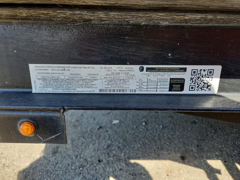 Продаж на аукціоні авто 2024 Carry-on Bumper Pull Dump, vin: 4YMBD102XRR001098, номер лоту: 63196866