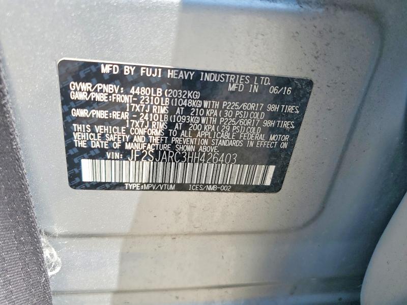 Продажа на аукционе авто 2017 Subaru Forester, vin: JF2SJARC3HH426403, номер лота: 64179226