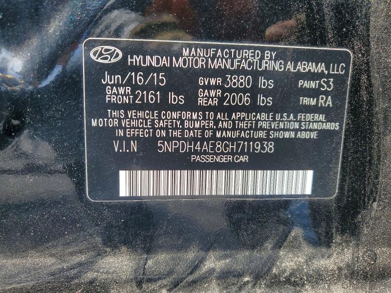 Продажа на аукционе авто 2016 Hyundai Elantra, vin: 5NPDH4AE8GH711938, номер лота: 64620836