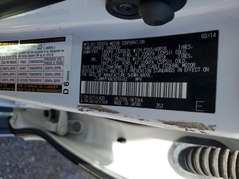 Продаж на аукціоні авто 2014 Lexus Gx, vin: JTJBM7FX6E5076162, номер лоту: 64936426