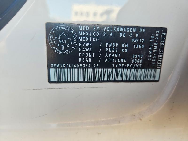 Продаж на аукціоні авто 2013 Volkswagen Jetta, vin: 3VW2K7AJ4DM384142, номер лоту: 66025996