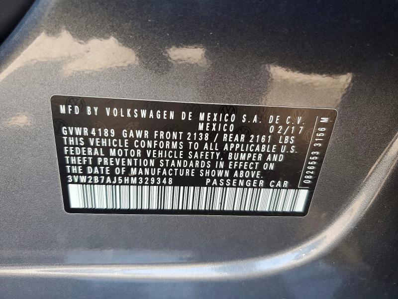 Продаж на аукціоні авто 2017 Volkswagen Jetta, vin: 3VW2B7AJ5HM329348, номер лоту: 65095846