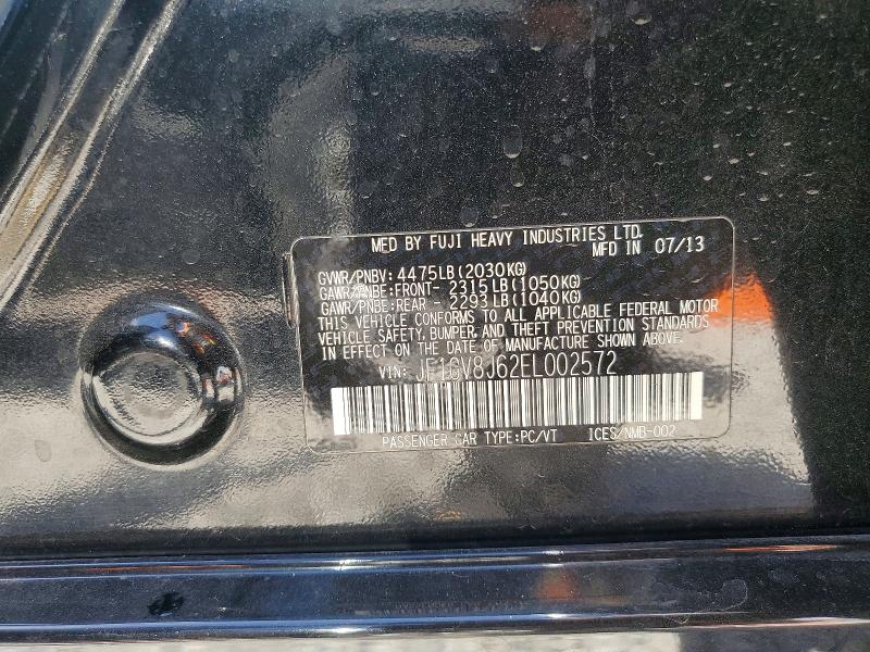 2014 Subaru Impreza მანქანა იყიდება აუქციონზე, vin: JF1GV8J62EL002572, აუქციონის ნომერი: 66617206