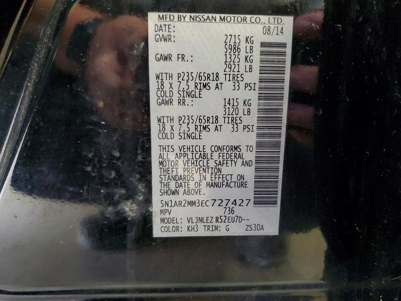 Продаж на аукціоні авто 2014 Nissan Pathfinder, vin: 5N1AR2MM3EC727427, номер лоту: 64687366