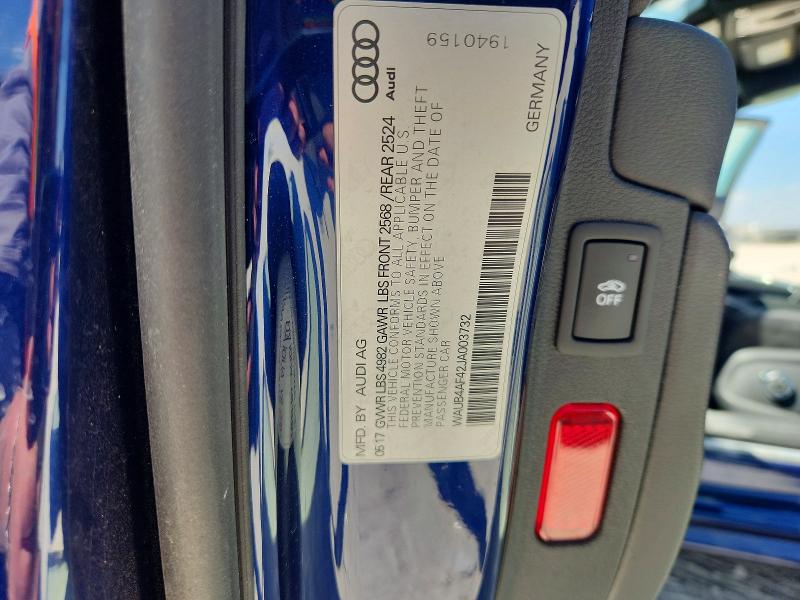 Продаж на аукціоні авто 2018 Audi S4, vin: WAUB4AF42JA003732, номер лоту: 65827756