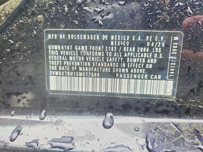 63683186 :رقم المزاد ، 3VWBX7BU1SM077566 vin ، 2025 Volkswagen Jetta مزاد بيع