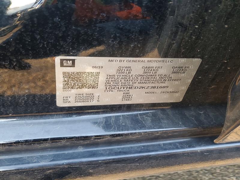 Aukcja sprzedaży 2019 Chevrolet Silverado, vin: 1GCUYHED2KZ381689, numer aukcji: 64067796