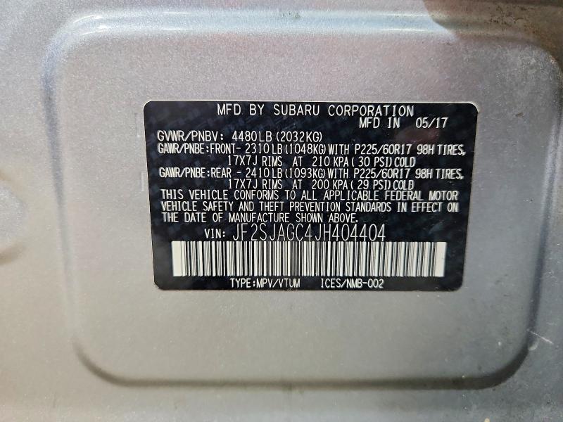 Aukcja sprzedaży 2018 Subaru Forester, vin: JF2SJAGC4JH404404, numer aukcji: 66969026