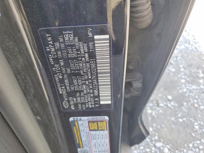 63710236 :رقم المزاد ، KM8J23A47KU029651 vin ، 2019 Hyundai Tucson مزاد بيع