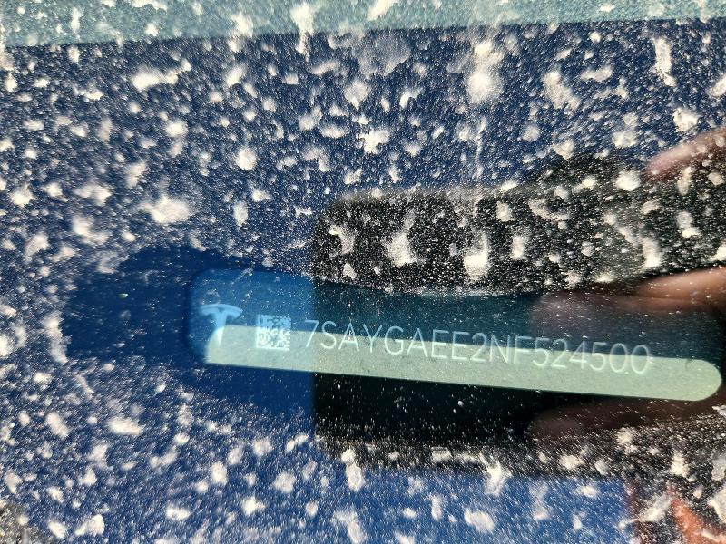 Продаж на аукціоні авто 2022 Tesla Model Y, vin: 7SAYGAEE2NF524500, номер лоту: 63701606