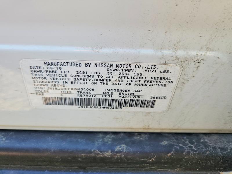 65666836 :رقم المزاد ، JN1BJ0RR3HM404005 vin ، 2017 Infiniti Qx50 مزاد بيع