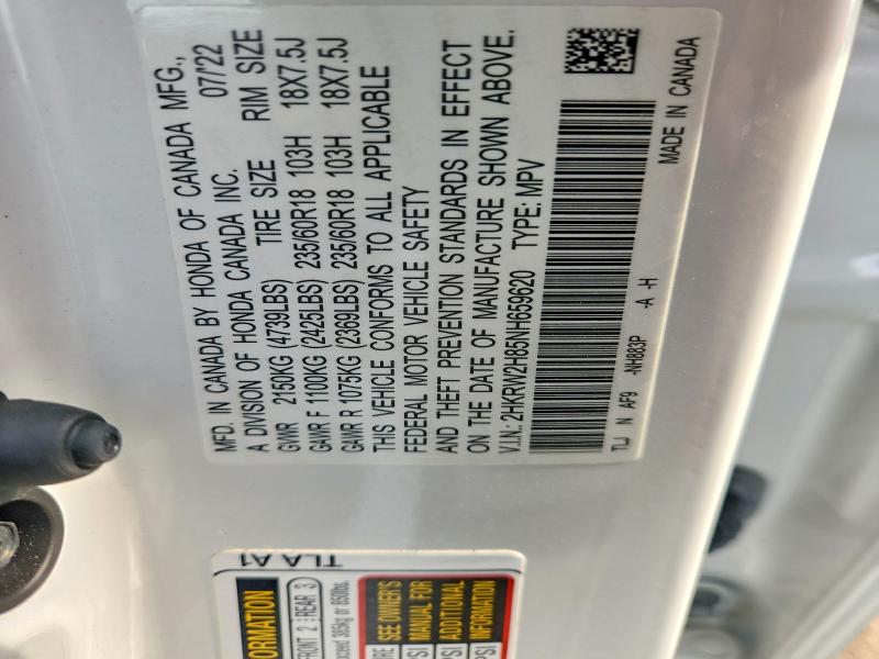 Aukcja sprzedaży 2022 Honda Cr-v, vin: 2HKRW2H85NH659620, numer aukcji: 66248726