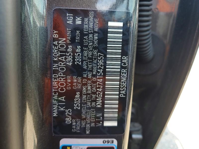 65891186 :رقم المزاد ، KNAG24J74T5429657 vin ، 2026 Kia K5 مزاد بيع