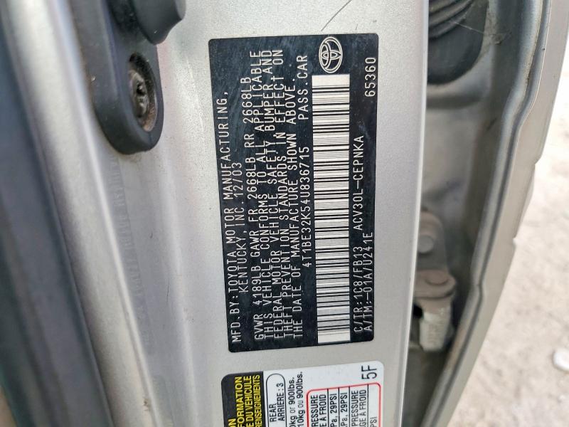 Продажа на аукционе авто 2004 Toyota Camry, vin: 4T1BE32K54U836715, номер лота: 64385996