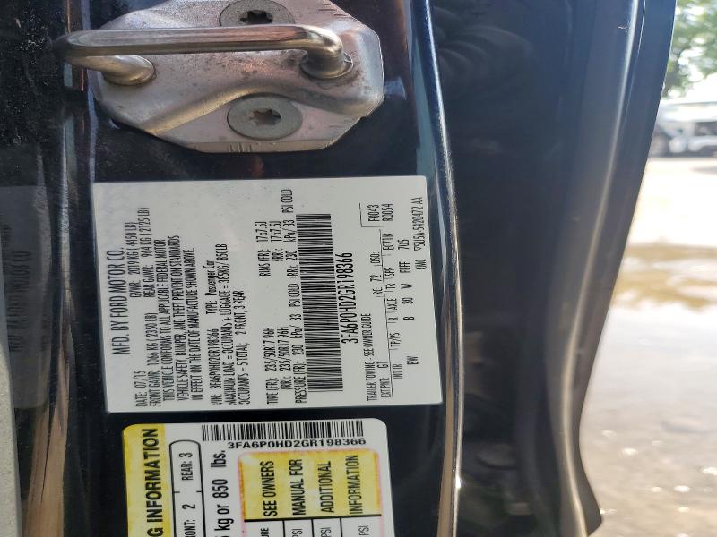 Aukcja sprzedaży 2016 Ford Fusion, vin: 3FA6P0HD2GR198366, numer aukcji: 64239126