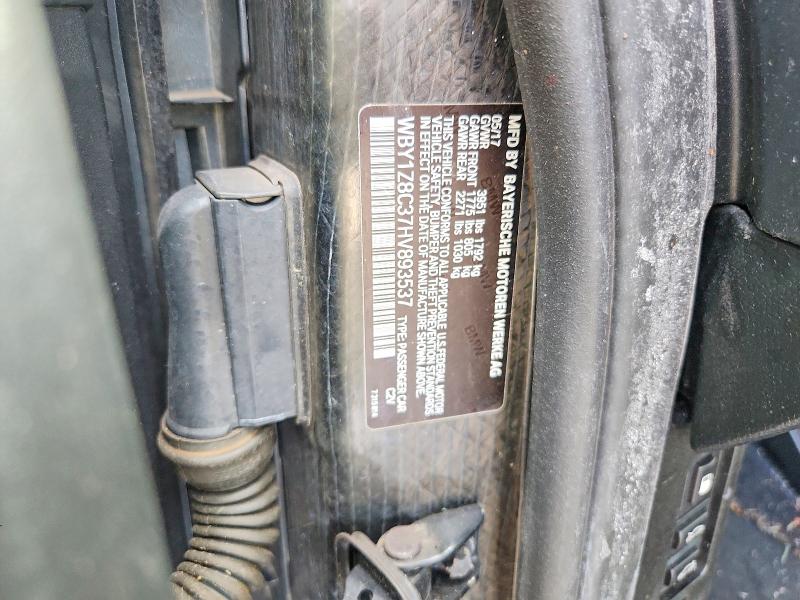 63754696 :رقم المزاد ، WBY1Z8C37HV893537 vin ، 2017 Bmw I3 مزاد بيع
