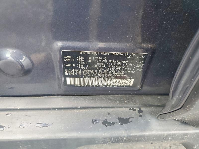 Aukcja sprzedaży 2014 Subaru Outback, vin: 4S4BRCLC9E3321526, numer aukcji: 63888126