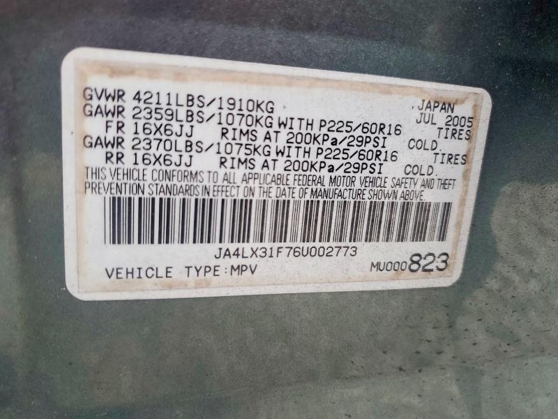 2006 Mitsubishi Outlander მანქანა იყიდება აუქციონზე, vin: JA4LX31F76U002773, აუქციონის ნომერი: 64367096