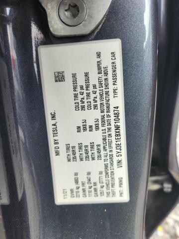 2022 Tesla Model 3 მანქანა იყიდება აუქციონზე, vin: 5YJ3E1EBXNF104874, აუქციონის ნომერი: 65961106
