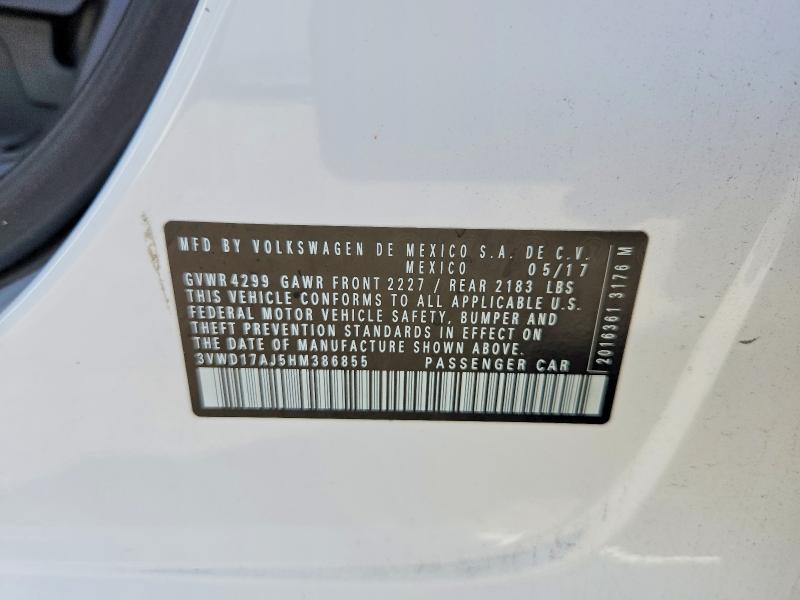65059116 :رقم المزاد ، 3VWD17AJ5HM386855 vin ، 2017 Volkswagen Jetta مزاد بيع