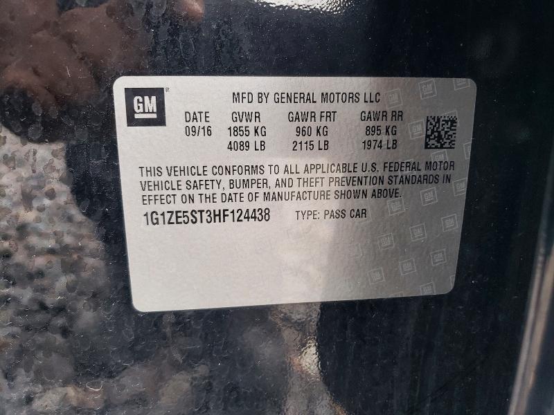 2017 Chevrolet Malibu მანქანა იყიდება აუქციონზე, vin: 1G1ZE5ST3HF124438, აუქციონის ნომერი: 65995346