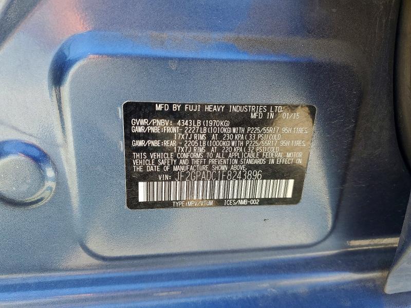 Продажа на аукционе авто 2015 Subaru Xv Crosstrek, vin: JF2GPADC1F8243896, номер лота: 64048136