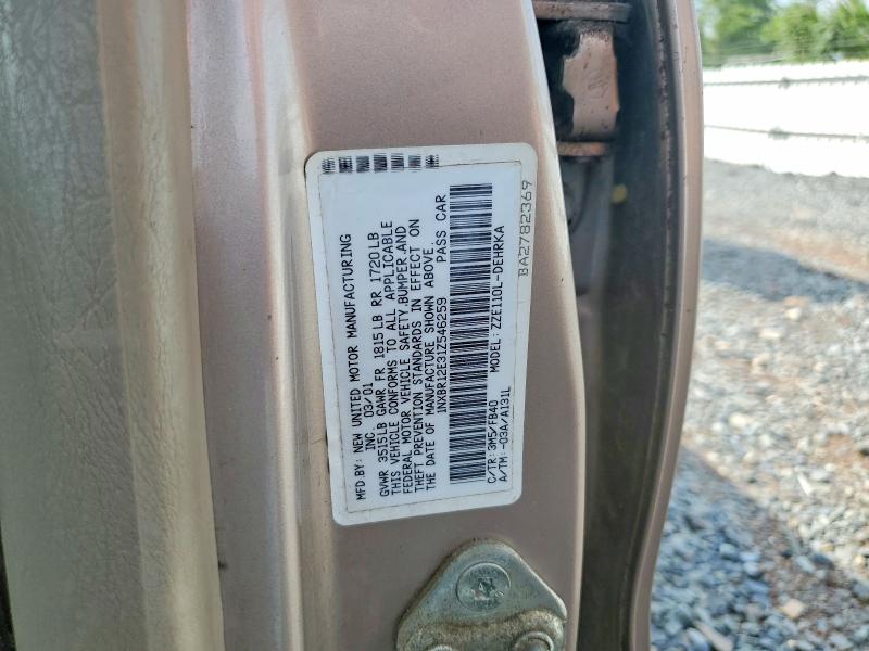 63493816 :رقم المزاد ، 1NXBR12E31Z546259 vin ، 2001 Toyota Corolla مزاد بيع