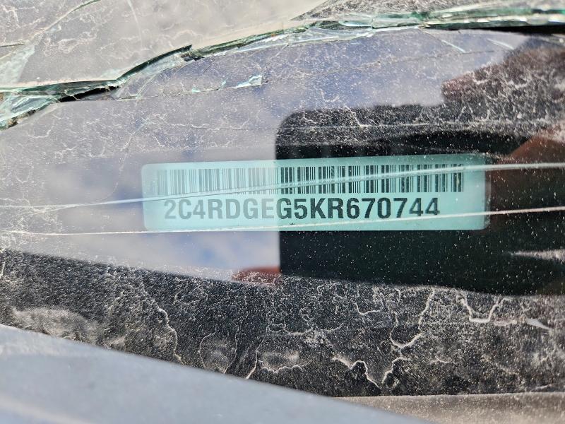 2019 Dodge Grand Caravan მანქანა იყიდება აუქციონზე, vin: 2C4RDGEG5KR670744, აუქციონის ნომერი: 65226276