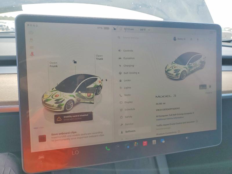 Aukcja sprzedaży 2023 Tesla Model 3, vin: 5YJ3E1EA5PF429393, numer aukcji: 65037636
