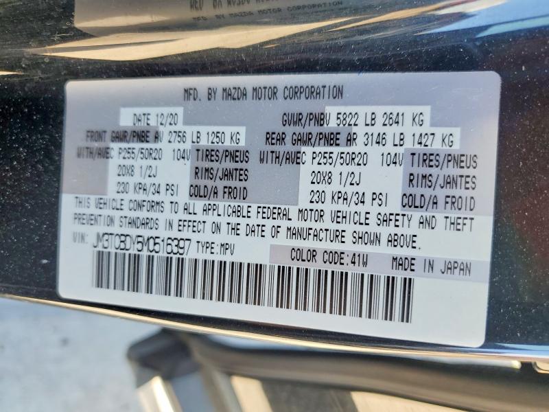 64557486 :رقم المزاد ، JM3TCBDY5M0516397 vin ، 2021 Mazda Cx-9 مزاد بيع