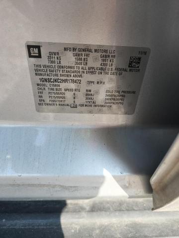 2017 Chevrolet Suburban მანქანა იყიდება აუქციონზე, vin: 1GNSCJKC2HR178472, აუქციონის ნომერი: 66193186
