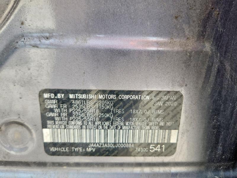 Aukcja sprzedaży 2020 Mitsubishi Outlander, vin: JA4AZ3A30LJ000884, numer aukcji: 63930856