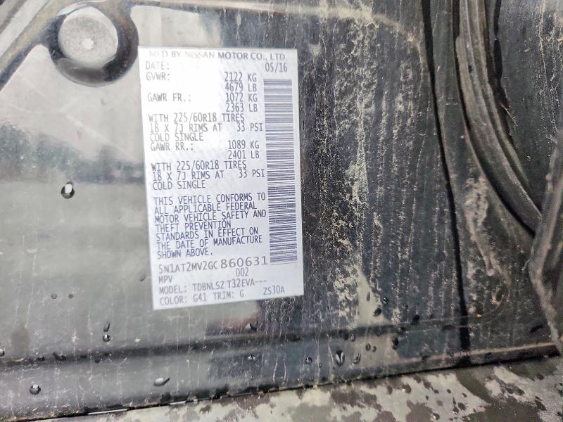 63806676 :رقم المزاد ، 5N1AT2MV2GC860631 vin ، 2016 Nissan Rogue مزاد بيع