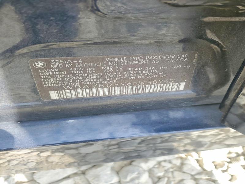 Продажа на аукционе авто 2006 Bmw 325, vin: WBAVB175X6NK38955, номер лота: 66889496
