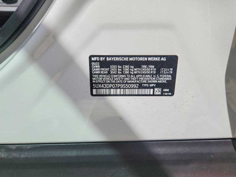 Продаж на аукціоні авто 2023 Bmw X3, vin: 5UX43DP07P9S50992, номер лоту: 67097276