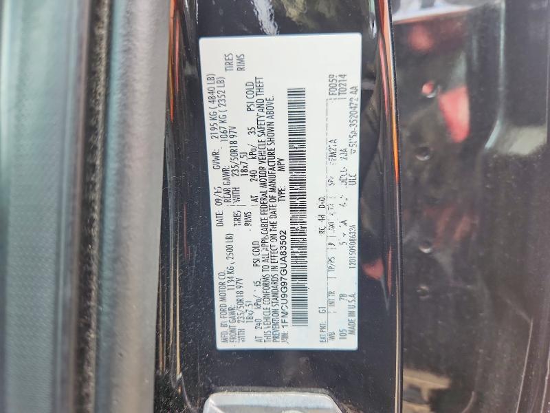Продажа на аукционе авто 2016 Ford Escape, vin: 1FMCU9G97GUA83502, номер лота: 63968476