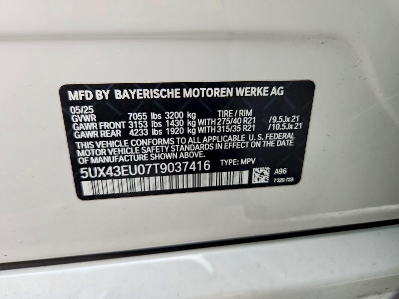 Aukcja sprzedaży 2026 Bmw X5, vin: 5UX43EU07T9037416, numer aukcji: 65710676