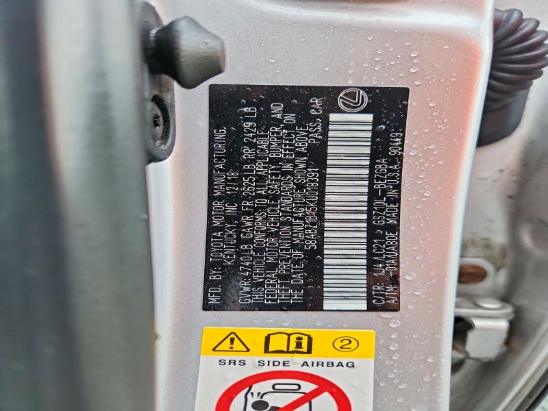 2019 Lexus Es მანქანა იყიდება აუქციონზე, vin: 58ABZ1B15KU018391, აუქციონის ნომერი: 63378426