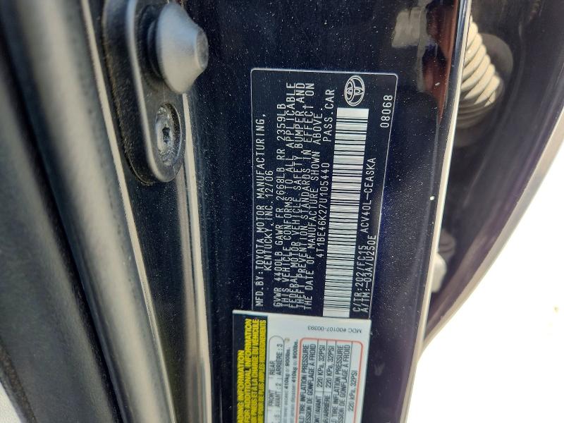 Продаж на аукціоні авто 2007 Toyota Camry, vin: 4T1BE46K27U105440, номер лоту: 64051276