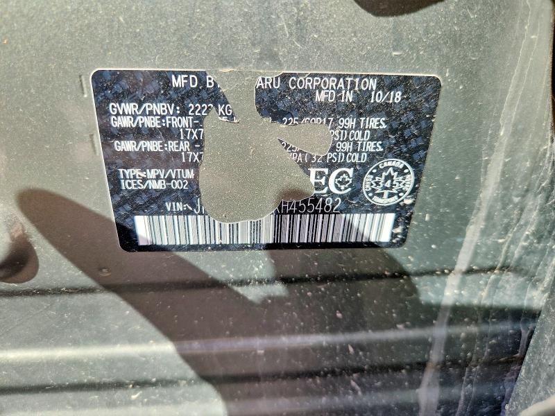 2019 Subaru Forester მანქანა იყიდება აუქციონზე, vin: JF2SKEGC7KH455482, აუქციონის ნომერი: 66900976