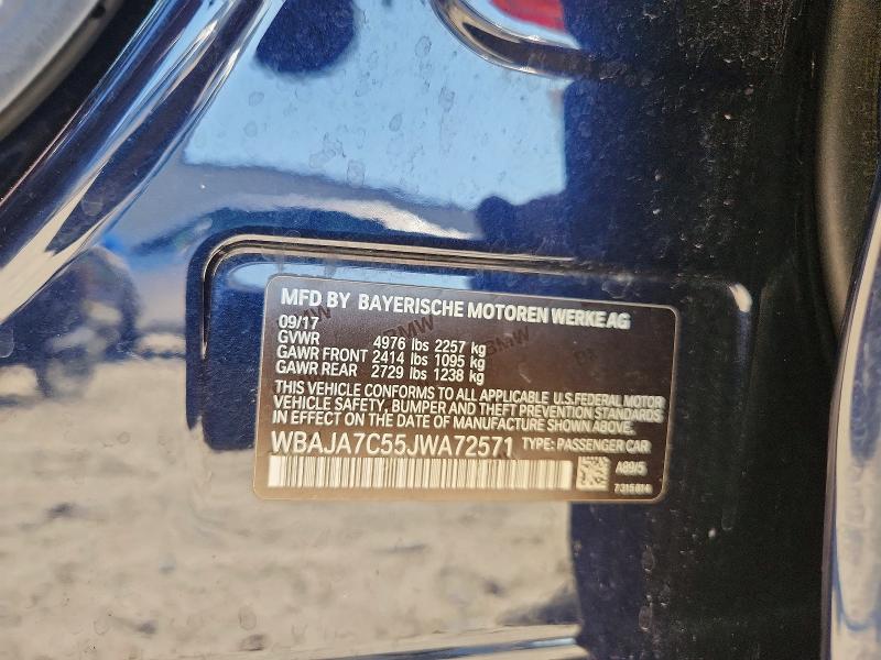2018 Bmw 530 მანქანა იყიდება აუქციონზე, vin: WBAJA7C55JWA72571, აუქციონის ნომერი: 67086066