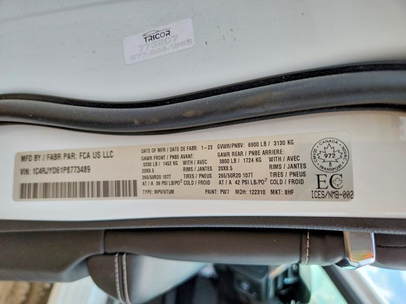 Продаж на аукціоні авто 2023 Jeep Grand Cherokee, vin: 1C4RJYD61P8773489, номер лоту: 66044536