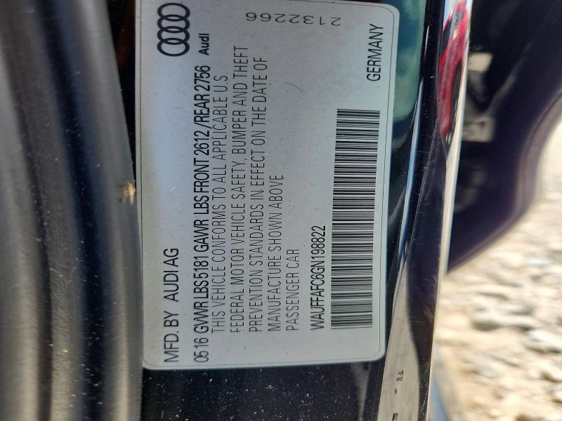 Aukcja sprzedaży 2016 Audi A6, vin: WAUFFAFC6GN198822, numer aukcji: 63915386