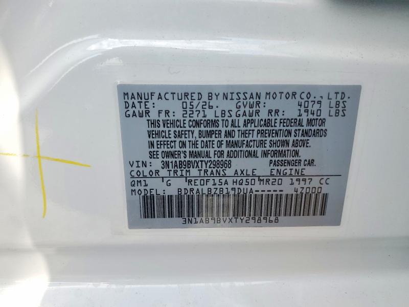 Продаж на аукціоні авто 2026 Nissan Sentra, vin: 3N1AB9BVXTY298968, номер лоту: 66726406