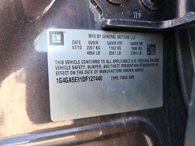 Aukcja sprzedaży 2013 Buick Lacrosse, vin: 1G4GA5E31DF127446, numer aukcji: 63969296
