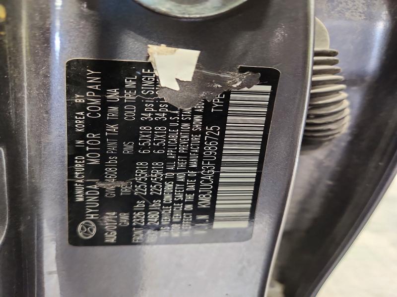 66585186 :رقم المزاد ، KM8JUCAG3FU986725 vin ، 2015 Hyundai Tucson مزاد بيع