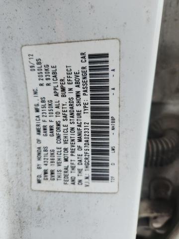 2013 Honda Accord მანქანა იყიდება აუქციონზე, vin: 1HGCR2F57DA023312, აუქციონის ნომერი: 63795966