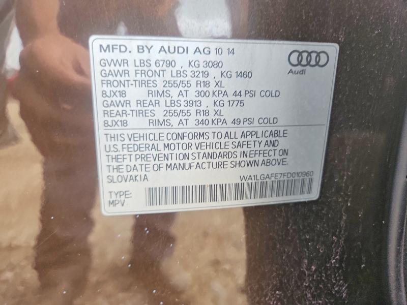 Продаж на аукціоні авто 2015 Audi Q7, vin: WA1LGAFE7FD010960, номер лоту: 64767826